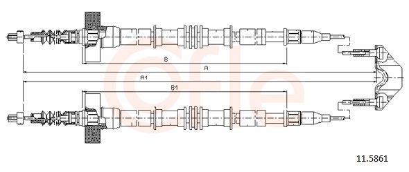 COFLE Håndbremsekabel 115861 bag for OPEL