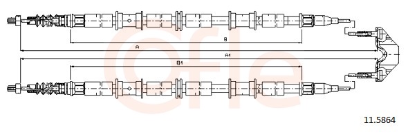 COFLE Håndbremsekabel 115864 bag for OPEL