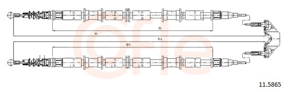 COFLE Håndbremsekabel 115865 bag for OPEL