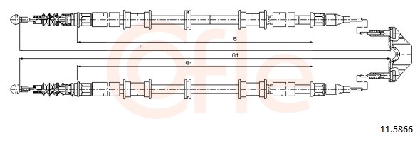 COFLE Håndbremsekabel 115866 bag for OPEL