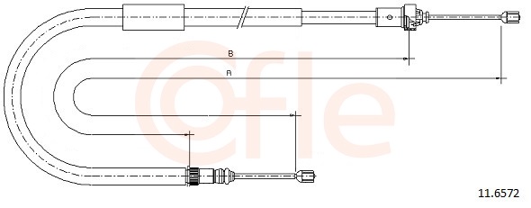 COFLE Håndbremsekabel 116572 venstre for RENAULT