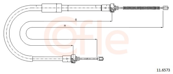 COFLE Håndbremsekabel 116573 højre for RENAULT