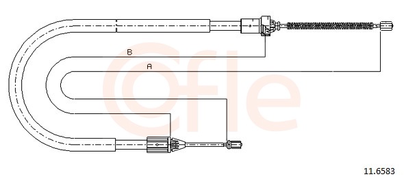 COFLE Håndbremsekabel 116583 højre for RENAULT