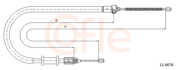 COFLE Håndbremsekabel 116676 højre for RENAULT NISSAN