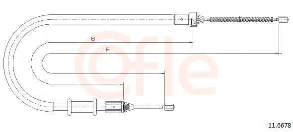 COFLE Håndbremsekabel 116678 højre for RENAULT