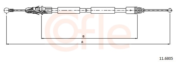 COFLE Håndbremsekabel 116805 højre for RENAULT