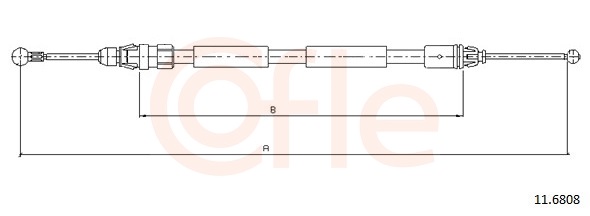 COFLE Håndbremsekabel 116808 højre for RENAULT