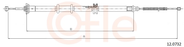 COFLE Håndbremsekabel 120732 højre for PEUGEOT FIAT