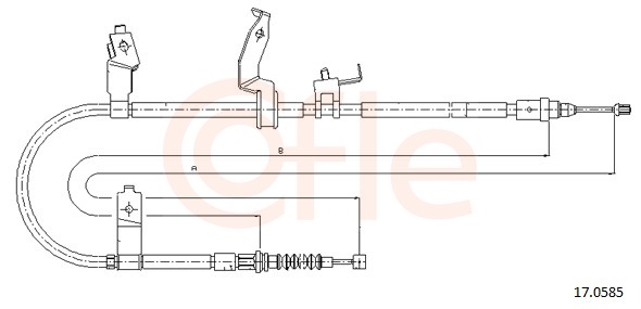 COFLE Håndbremsekabel 170585 højre for MAZDA