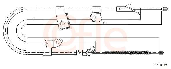 COFLE Håndbremsekabel 171075 højre for TOYOTA
