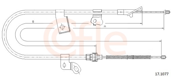 COFLE Håndbremsekabel 171077 højre for TOYOTA