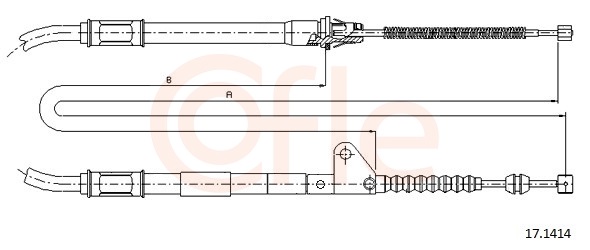 COFLE Håndbremsekabel 171414 højre for TOYOTA