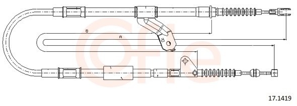 COFLE Håndbremsekabel 171419 højre for TOYOTA