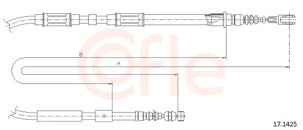 COFLE Håndbremsekabel 171425 højre for TOYOTA