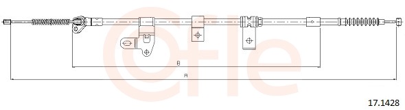 COFLE Håndbremsekabel 171428 højre for TOYOTA