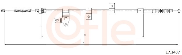 COFLE Håndbremsekabel 171437 højre for TOYOTA