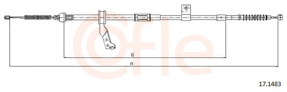 COFLE Håndbremsekabel 171483 højre for TOYOTA