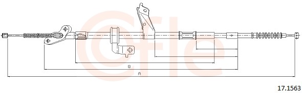 COFLE Håndbremsekabel 171563 højre for TOYOTA