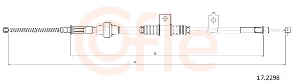 COFLE Håndbremsekabel 172298 højre for MITSUBISHI