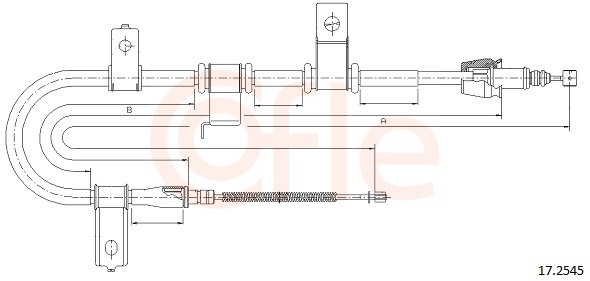 COFLE Håndbremsekabel 172545 højre for HYUNDAI