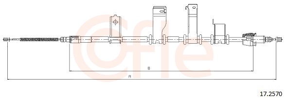 COFLE Håndbremsekabel 172570 venstre for HYUNDAI