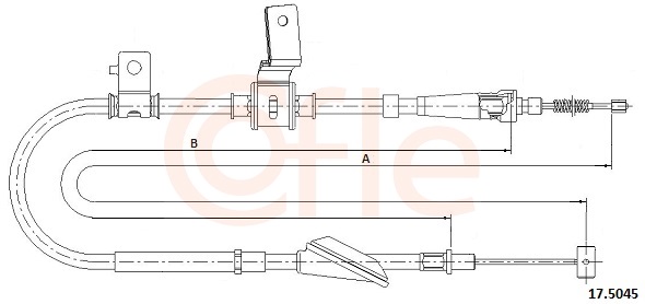 COFLE Håndbremsekabel 175045 højre for SUZUKI