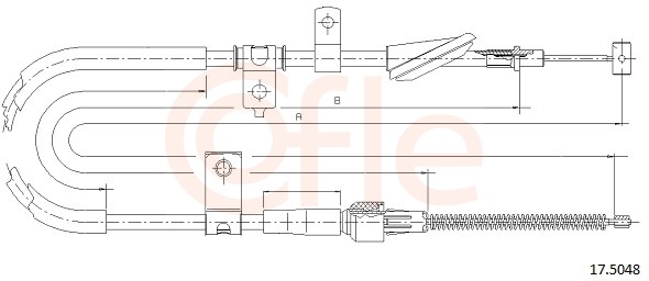 COFLE Håndbremsekabel 175048 venstre for SUZUKI