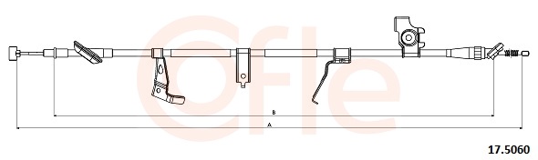 COFLE Håndbremsekabel 175060 højre for FIAT SUZUKI