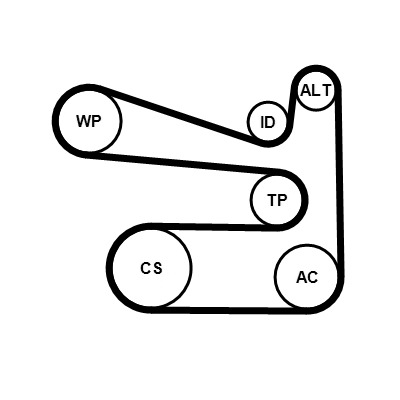 CONTINENTAL CTAM Vandpumpe + kileremssæt 6pk1693wp1 for VW