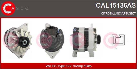 CASCO Generator cal15136as for CITROËN/PEUGEOT MITSUBISHI