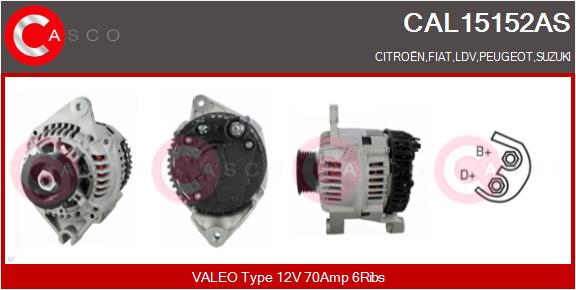 CASCO Generator cal15152as for CITROËN/PEUGEOT