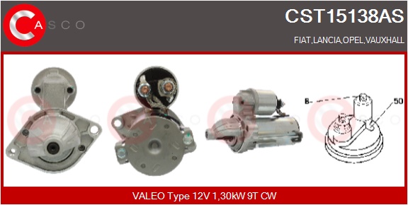 CASCO Starter cst15138as for OPEL FIAT FORD