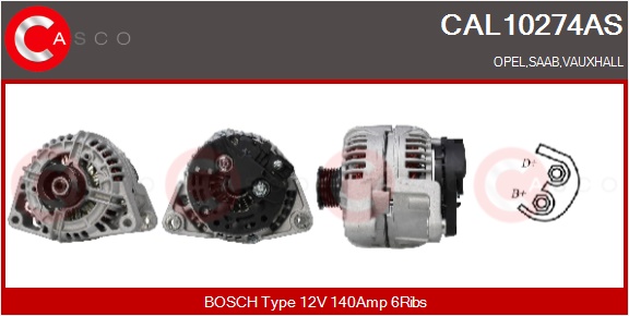 CASCO Generator cal10274as for OPEL GENERAL MOTORS VAUXHALL