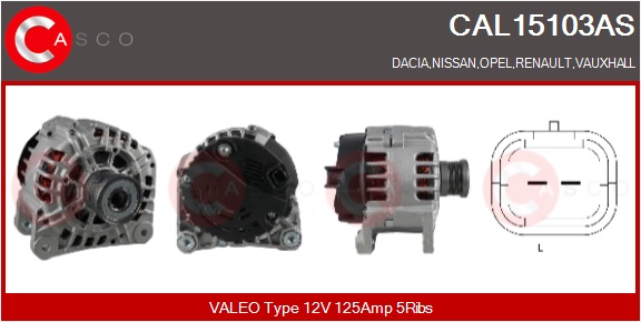 CASCO Generator cal15103as for OPEL VOLVO NISSAN RENAULT DACIA