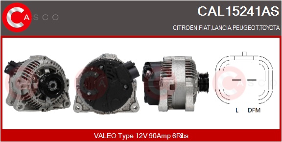CASCO Generator cal15241as for CITROËN/PEUGEOT TOYOTA