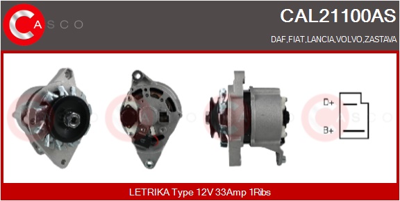 CASCO Generator cal21100as for FIAT FORD ZASTAVA