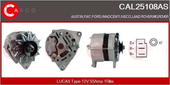 CASCO Generator cal25108as for FORD MITSUBISHI ROVER