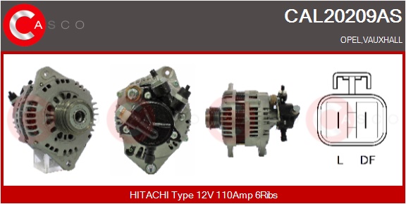 CASCO Generator cal20209as for OPEL ISUZU VAUXHALL