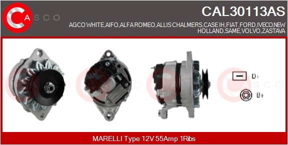 CASCO Generator cal30113as for FIAT GENERAL MOTORS