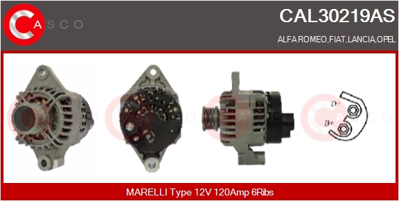 CASCO Generator cal30219as for OPEL FIAT