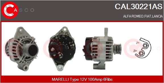 CASCO Generator cal30221as for FIAT