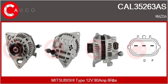 CASCO Generator cal35263as for MAZDA MITSUBISHI