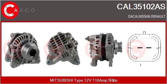 CASCO Generator cal35102as for MITSUBISHI RENAULT