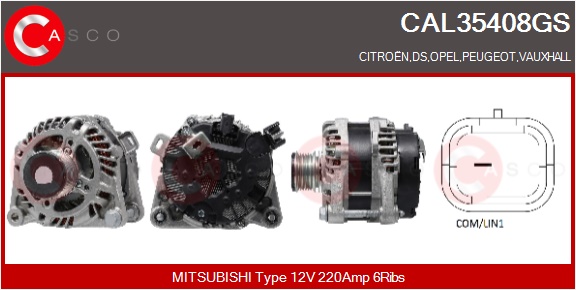 CASCO Generator cal35408gs for CITROËN/PEUGEOT MITSUBISHI
