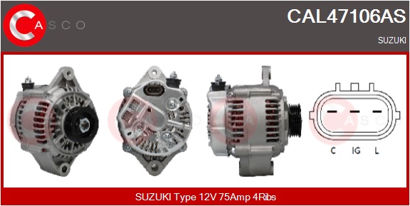 CASCO Generator cal47106as for MITSUBISHI SUZUKI