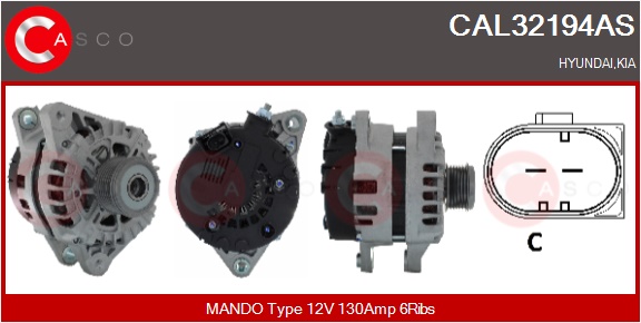 CASCO Generator cal32194as for HYUNDAI