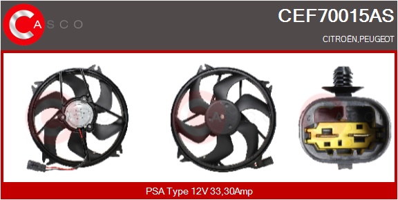 CASCO Elektromotor, kølerventilator CEF70015AS for CITROËN/PEUGEOT