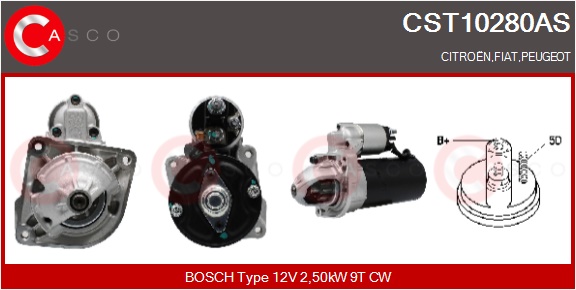 CASCO Starter cst10280as for FIAT CITROËN/PEUGEOT IVECO