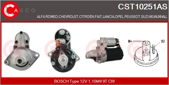 CASCO Starter cst10251as for OPEL FIAT VAUXHALL SUZUKI