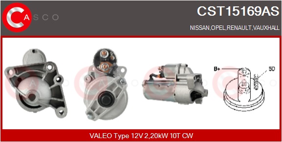 CASCO Starter cst15169as for OPEL VOLVO RENAULT NISSAN VAUXHALL